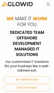 How aglowiditsolutions.com looks like on a mobile device such as an iPhone.