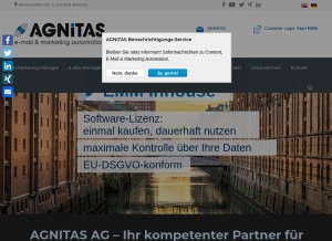 How agnitas.de looks like on a tablet such as an iPad.