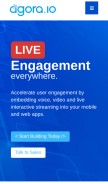How agora.io looks like on a mobile device such as an iPhone.