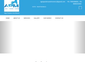 How agrapackersandmovers.com looks like on a tablet such as an iPad.