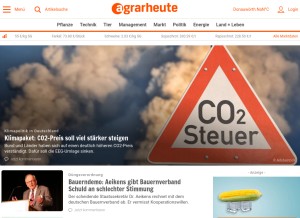 How agrarheute.com looks like on a tablet such as an iPad.