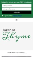 How aheadofthyme.com looks like on a mobile device such as an iPhone.