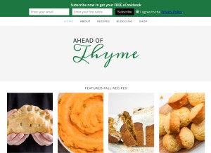 How aheadofthyme.com looks like on a tablet such as an iPad.