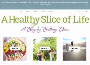 How ahealthysliceoflife.com looks like on a tablet such as an iPad.