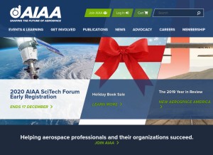 How aiaa.org looks like on a tablet such as an iPad.