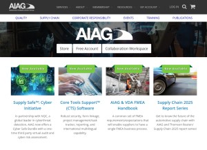 How aiag.org looks like on a tablet such as an iPad.