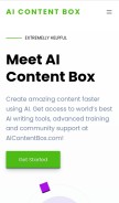 How aicontentbox.com looks like on a mobile device such as an iPhone.