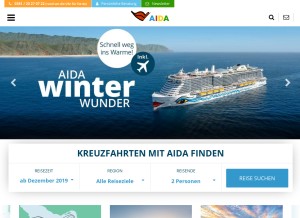 How aida.de looks like on a tablet such as an iPad.