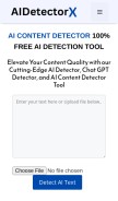 How aidetectorx.com looks like on a mobile device such as an iPhone.