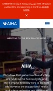 How aiha.org looks like on a mobile device such as an iPhone.