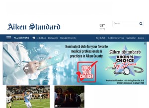 How aikenstandard.com looks like on a tablet such as an iPad.