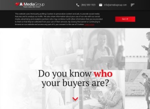 How aimediagroup.com looks like on a tablet such as an iPad.