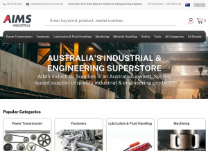 How aimsindustrial.com.au looks like on a tablet such as an iPad.