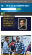 How aip.org looks like on a mobile device such as an iPhone.