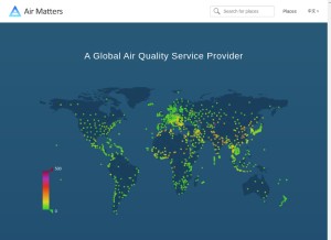 How air-matters.com looks like on a tablet such as an iPad.