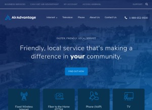 How airadvantage.net looks like on a tablet such as an iPad.