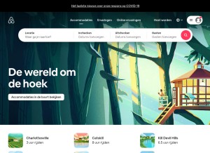 How airbnb.be looks like on a tablet such as an iPad.