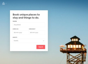 How airbnb.ca looks like on a tablet such as an iPad.