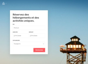 How airbnb.fr looks like on a tablet such as an iPad.