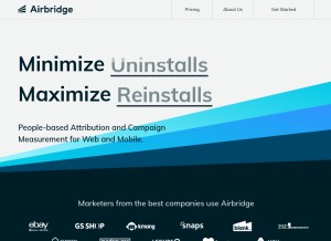 How airbridge.io looks like on a tablet such as an iPad.