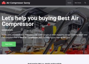 How aircompressorsavvy.com looks like on a tablet such as an iPad.