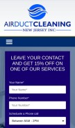 How airductnjinc.com looks like on a mobile device such as an iPhone.