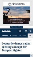 How airforce-technology.com looks like on a mobile device such as an iPhone.
