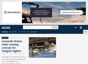 How airforce-technology.com looks like on a tablet such as an iPad.