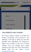 How airfrance.com looks like on a mobile device such as an iPhone.