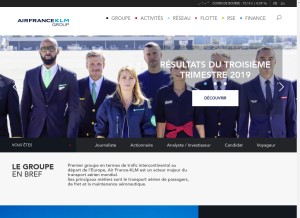 How airfranceklm.com looks like on a tablet such as an iPad.