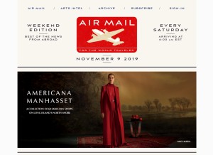 How airmail.news looks like on a tablet such as an iPad.