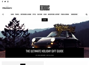 How airows.com looks like on a tablet such as an iPad.