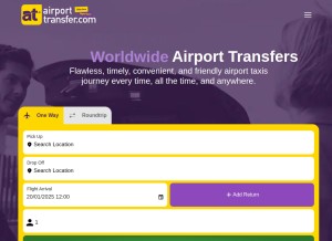 How airporttransfer.com looks like on a tablet such as an iPad.