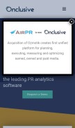How airpr.com looks like on a mobile device such as an iPhone.