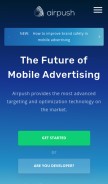 How airpush.com looks like on a mobile device such as an iPhone.