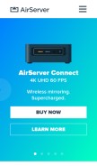 How airserver.com looks like on a mobile device such as an iPhone.