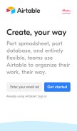 How airtable.com looks like on a mobile device such as an iPhone.