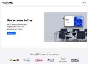 How airtame.com looks like on a tablet such as an iPad.