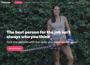 How airtasker.com looks like on a tablet such as an iPad.