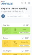 How airvisual.com looks like on a mobile device such as an iPhone.