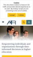 How airweb.org looks like on a mobile device such as an iPhone.