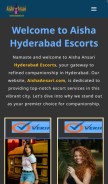 How aishaansari.com looks like on a mobile device such as an iPhone.