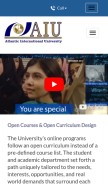 How aiu.edu looks like on a mobile device such as an iPhone.