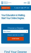 How aiuniv.edu looks like on a mobile device such as an iPhone.