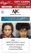 How ajc.com looks like on a mobile device such as an iPhone.
