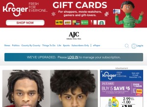 How ajc.com looks like on a tablet such as an iPad.