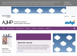 How ajhp.org looks like on a tablet such as an iPad.