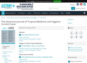 How ajtmh.org looks like on a tablet such as an iPad.