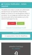 How akeebabackup.com looks like on a mobile device such as an iPhone.