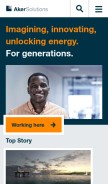 How akersolutions.com looks like on a mobile device such as an iPhone.